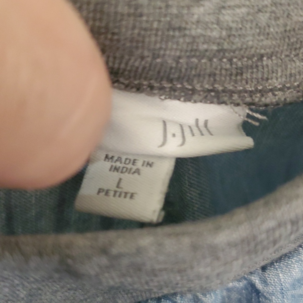 J.Jill Lyocell‑Cotton Pull‑On Pants • Light Chambray • Size L Petite - Picture 3 of 5